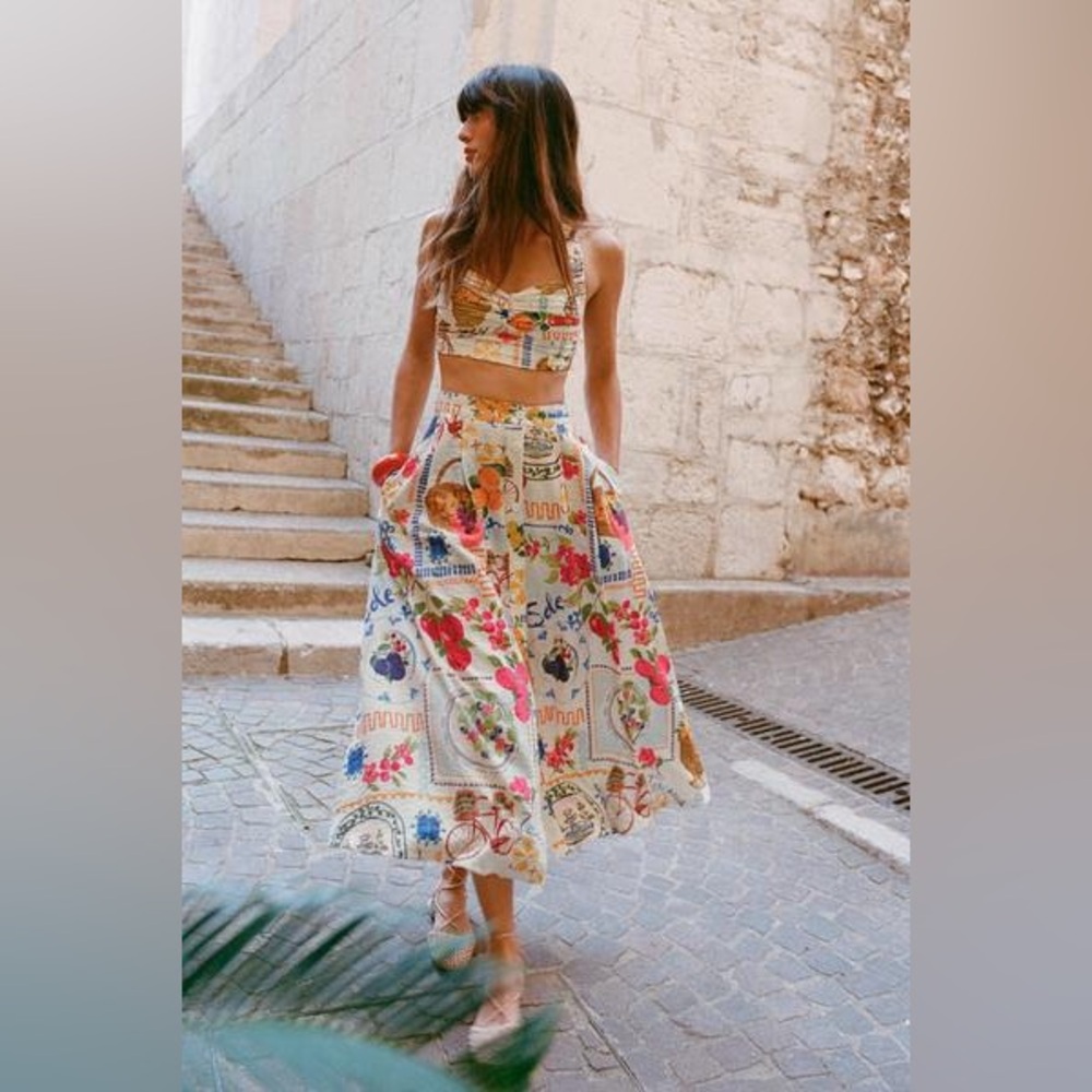 Zara Multicolored Print Two Piece Set